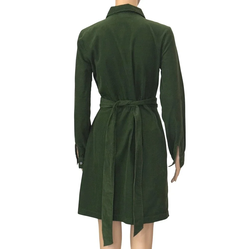 j crew corduroy dress green J.Crew Mini Shirt Long Sleeve Belted CM993 Women's Size 2 Allbrands